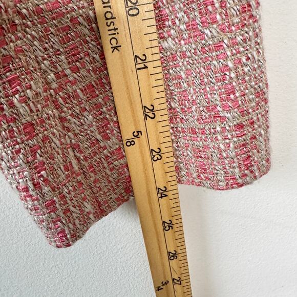 Talbots Jackie Fit Blazer‎ Womens 16P Pink Moto Tweed Full Zip Twee Old Money - Picture 7 of 11